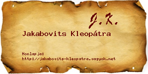 Jakabovits Kleopátra névjegykártya