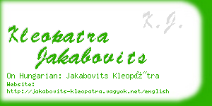kleopatra jakabovits business card